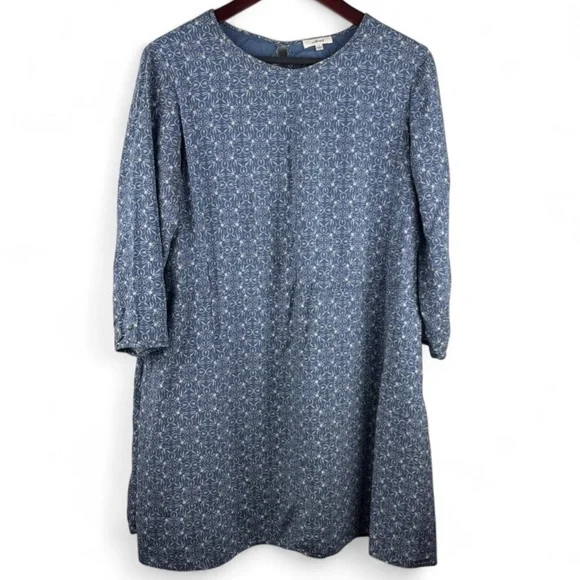 Aritzia Wilfred Oversized Flowy Blue White Patterned Dress Small Boho Cottage - Picture 1 of 10